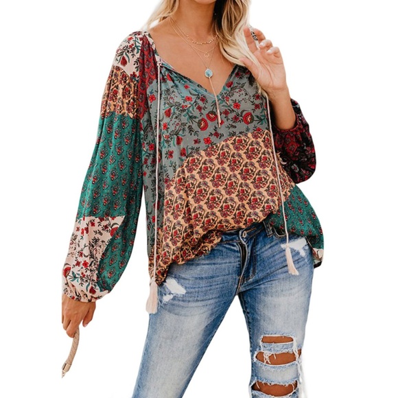Tops - Multicolor Floral Print Blouse